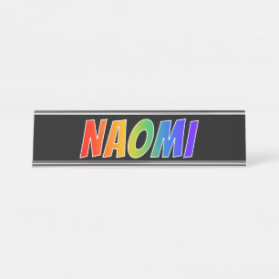 Voornaam "NAOMI": Fun Rainbow-kleuren Bureau Naambordje