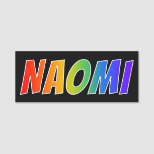 Voornaam "NAOMI": Fun Rainbow-kleuren Naamplaatje