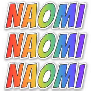 Voornaam "NAOMI" w / Fun Rainbow Coloring Sticker