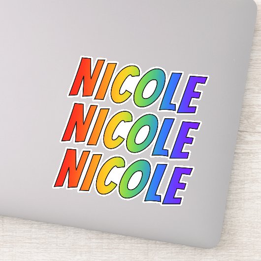 Voornaam "NICOLE" w/ Fun Rainbow Coloring Sticker (Detail)