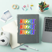 Voornaam "NICOLE" w/ Fun Rainbow Coloring Sticker (iPad Cover)