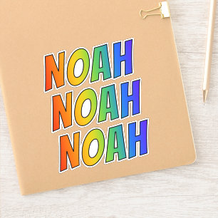 Voornaam "NOAH" met de Kleuring van de Regenboog Sticker