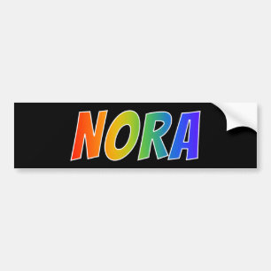 Voornaam "NORA": Fun Rainbow-kleuren Bumpersticker