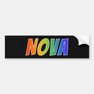 Voornaam "NOVA": Leuke Regenboog Kleur Bumpersticker