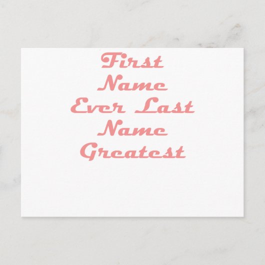 Voornaam ooit Achternaam Grootste Briefkaart (Voorkant)