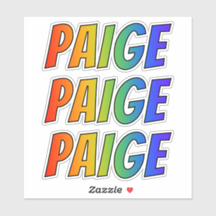 Voornaam "PAIGE" w / Fun Rainbow Coloring Sticker