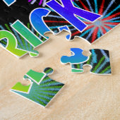 Voornaam "PATRICK", geun "HAPPY BIRTHDAY" Legpuzzel (Zijkant)