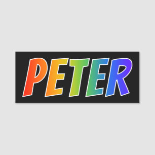 Voornaam "PETER": Fun Rainbow-kleuren Naamplaatje
