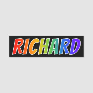 Voornaam "RICHARD": Fun Rainbow-kleuren Naamplaatje