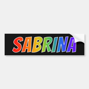 Voornaam "SABRINA": Fun Rainbow-kleuren Bumpersticker