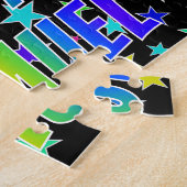 Voornaam "SAMUEL", geun "HAPPY BIRTHDAY" Legpuzzel (Zijkant)