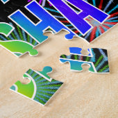 Voornaam "SASHA", geun "HAPPY BIRTHDAY" Legpuzzel (Zijkant)