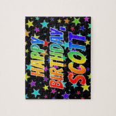 Voornaam SCOTT, Fun "HAPPY BIRTHDAY" Legpuzzel (Verticaal)