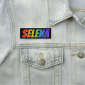 Voornaam "SELENA": Fun Rainbow-kleuren Naamplaatje (In situ)