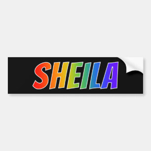 Voornaam "SHEILA": Fun Rainbow-kleuren Bumpersticker