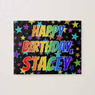 Voornaam "STACEY", Fun "HAPPY BIRTHDAY" Legpuzzel