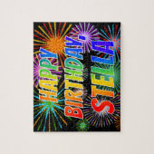 Voornaam: STELLA, Fun "HAPPY BIRTHDAY" Legpuzzel (Verticaal)