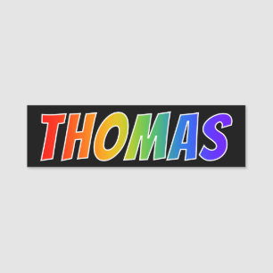 Voornaam "THOMAS": Fun Rainbow-kleuren Naamplaatje
