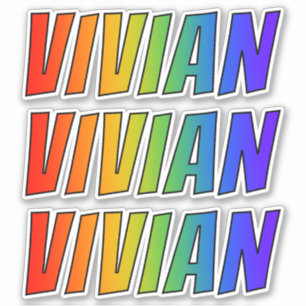 Voornaam "VIVIAN" w/ Fun Rainbow Coloring Sticker