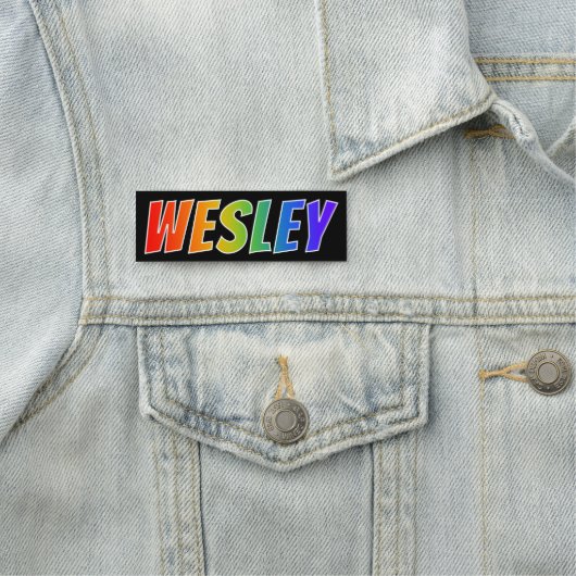 Voornaam "WESLEY": Fun Rainbow-kleuren Naamplaatje (In situ)