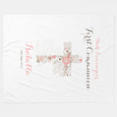 Voornaam witte florale kruis naam fleece bla deken (Voorkant (Horizontaal))