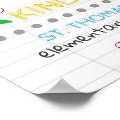 Voornaamsdatum eerste dag van de KINDERGARTEN-naam Poster (Hoek)