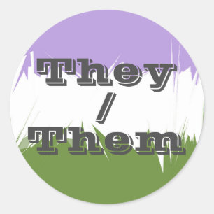  voornaamwoord spiky genderqueer pride vlag ronde sticker
