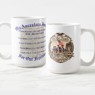 Voorouders van Amerikaanse Patriotten uit de Revol Koffiemok