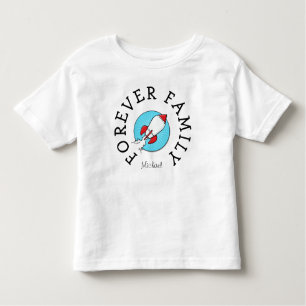Voorover familie kinder retroRocketship-adoptietoe Kinder Shirts