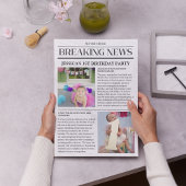 Voorpagina Krant 1e Verjaardag Brekend Nieuws Poster