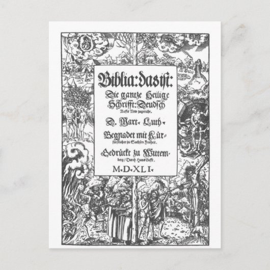 Voorpagina Oude Luther Bijbel Briefkaart (Voorkant)