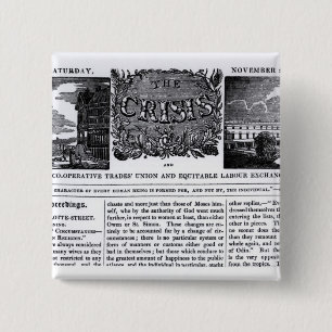 Voorpagina van de "nationale coöperatieve handel" vierkante button 5,1 cm