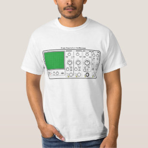Voorpaneel van een Oscilloscope-spanningstest T-shirt