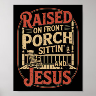 Voorportaal zitten & Jezus Christelijke Country S Poster