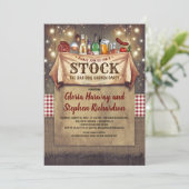 Voorraad De Bar BBQ Rustieke Uitnodigingen (Staand voorkant)