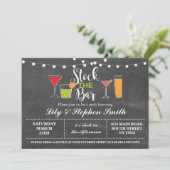 Voorraad De Bar Chalk Verloving Douche Uitnodiging (Staand voorkant)