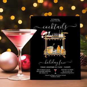 Voorraad de Bar Cocktail bar winkelwagen Kerstfees Kaart