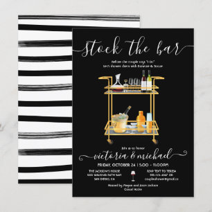Voorraad de Bar Cocktail bar winkelwagen Verloving Kaart