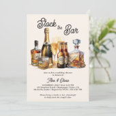 Voorraad de Bar Koppels Bruiloft Douche Kaart (Staand voorkant)