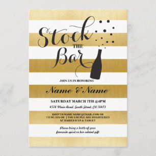 Voorraad De Bar Stripe Gold Engagement Party Uitno Kaart