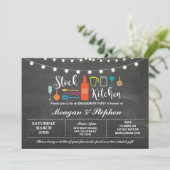 Voorraad De Keuken Engagement Party Paren Douche Kaart (Staand voorkant)