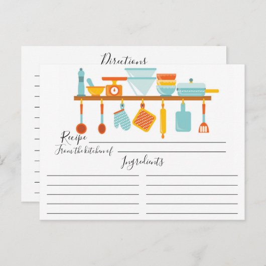 Voorraad de keuken Recept Kaart (Voorkant / Achterkant)