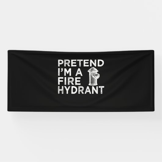 Voorraad I m A Fire Hydrant | Funny Firefighter Gi Spandoek (Horizontaal)