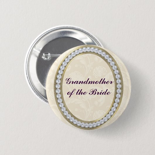Voorraad met parelgrootmoeder van de Bride Button (Voorkant /achterkant)