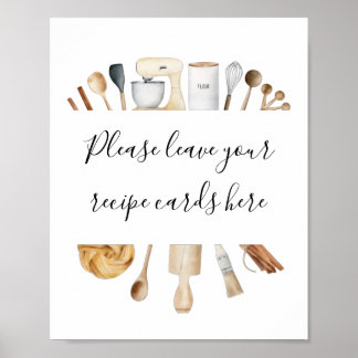 Voorraad van de keuken Laat uw recept Kaarten hier Poster