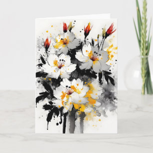 Voorraad - Waterverf bloemen Kaart