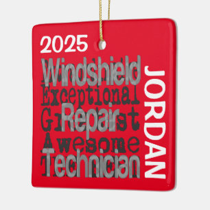 Voorruit reparatie technicus buitengewoon keramisch ornament