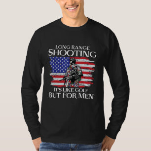 Voorruit schieten is als golf voor mannenpistool t-shirt