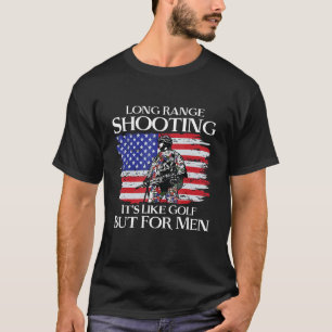 Voorruit schieten is als golf voor mannenpistool t-shirt
