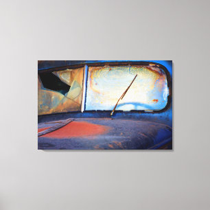 Voorruit van een oude roestige vrachtwagen canvas afdruk